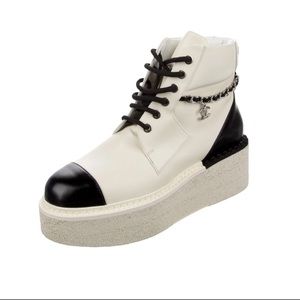Chanel logo combat boots new size 36.5